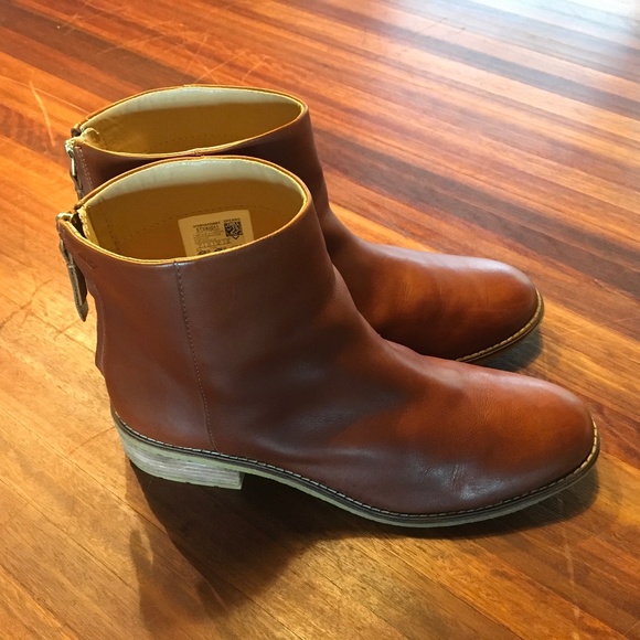 Sperry Shoes - Sperry Leather Ankle Boots Chestnut Brown - Size 9